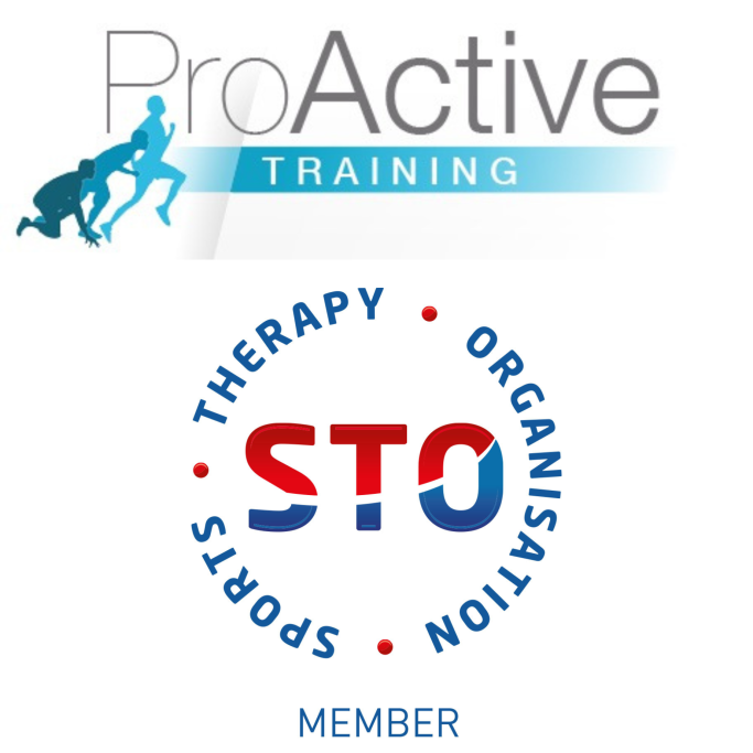 Image of Proactive Training logo and Sports Therapy Organisation logo